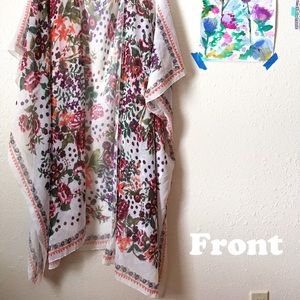Sheer Chiffon Floral Kimono